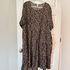Fall floral Ava and Viv plus size dress.